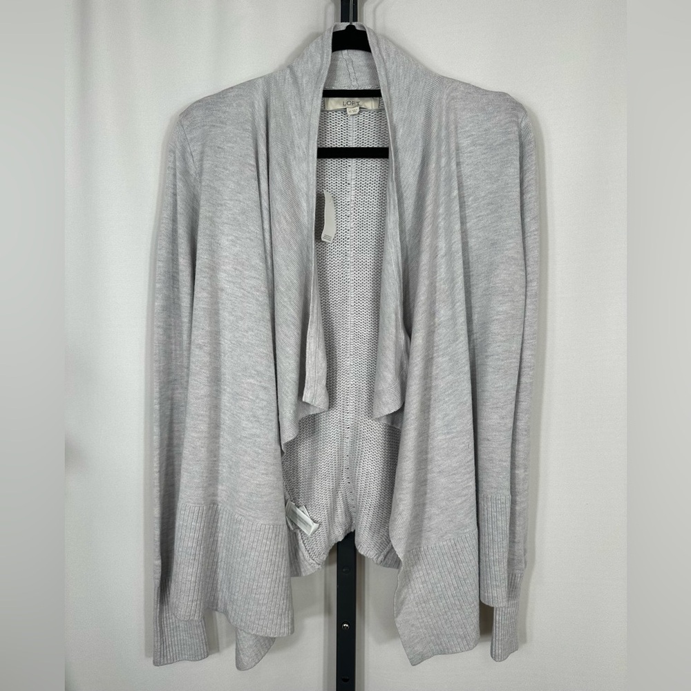 NWT Ann Taylor LOFT Gray Open Front Cardigan Size X-Small